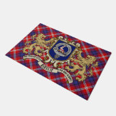 Ainslie Clan Badge & Tartan Deurmat (Schuin)