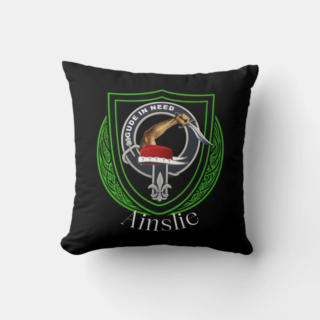 Ainslie Schotse Clan Crest Kussen (Voorkant)