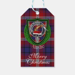 Ainslie Schotse Clan Tartan & Wapen Cadeaulabel