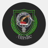 Ainslie Scottish Clan Crest Ronde Sticker (Voorkant)