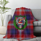 Ainslie Scottish Clan Tartan & Crest Fleece Deken