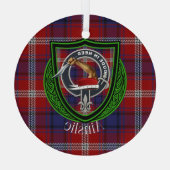Ainslie Scottish Clan Tartan & Crest Glas Ornament (Achterkant)