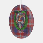 Ainslie Scottish Clan Tartan & Crest Glas Ornament (Voorkant links)
