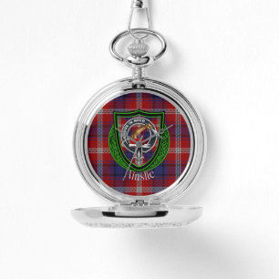 Ainslie Scottish Clan Tartan & Crest Horloge