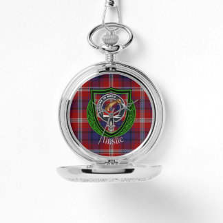 Ainslie Scottish Clan Tartan & Crest Horloge