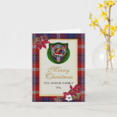 Ainslie Scottish Clan Tartan & Crest Kaart (Gele Bloem)