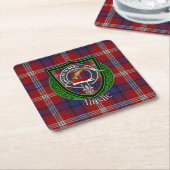Ainslie Scottish Clan Tartan & Crest Kartonnen Onderzetters (Schuin)