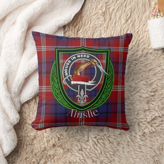 Ainslie Scottish Clan Tartan & Crest Kussen (Deken)