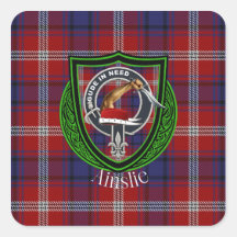 Ainslie Scottish Clan Tartan & Crest