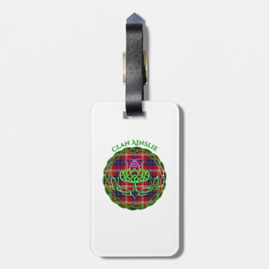 Ainslie Scottish Tartan Celtic Thistle Bagagelabel (Achterkant verticaal)
