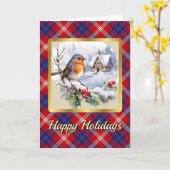 Ainslie Tartan w/Robin gepersonaliseerd Kaart (Gele Bloem)