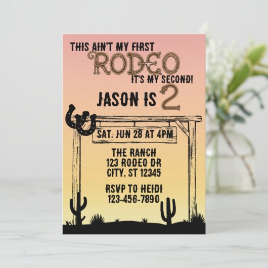 Ain't My First Rodeo, 2nd Western Birthday Kaart (Staand voorkant)