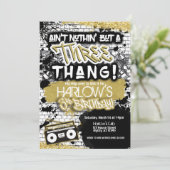 Aint Niets dan een Three Thang Hip Hop Verjaardag Kaart (Staand voorkant)