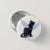 aint no angel cat badge ronde button 3,2 cm (Voorkant /achterkant)