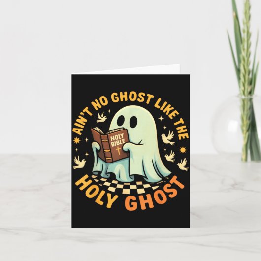 Ain't No Ghost Like The Holy Ghost Funny Faith Pun Kaart (Voorkant)