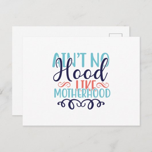 Aint No Hood als Moederschap Briefkaart (Voorkant / Achterkant)