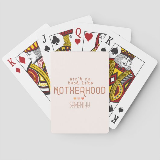 Aint No Hood als Moederschap Pokerkaarten (Achterkant)