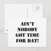 Ain't Nobody Got Time For Dat! Briefkaart (Voorkant / Achterkant)