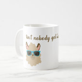 Ain't Nobody Got Time for That Llama Face Koffiemok (Voorkant links)