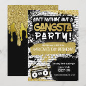 Aint Nothin, maar een Gangsta Party Hip Hop Birthd Kaart (Voorkant / Achterkant)
