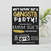 Aint Nothin, maar een Gangsta Party Hip Hop Birthd Kaart (Staand voorkant)