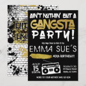 Aint Nothin, maar een Gangsta Party Hip Hop Birthd Kaart (Voorkant / Achterkant)