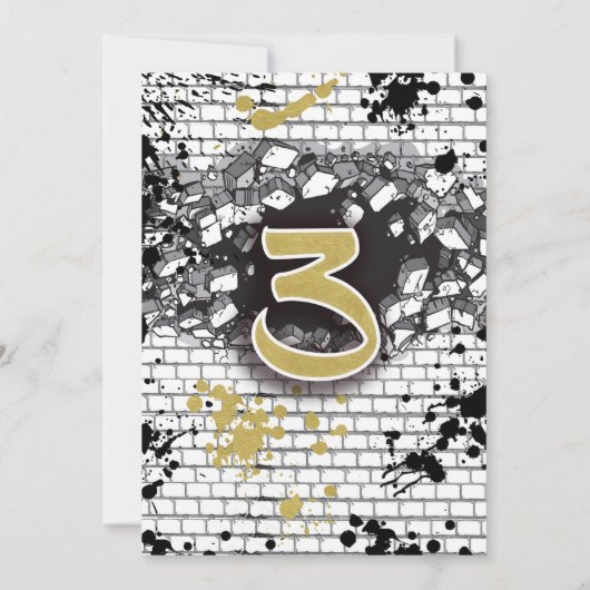 Aint Nuthin, maar drie Thang Hip Hop 3rd Birthday Kaart (Achterkant)