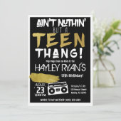 Aint Nuthin maar een Tiener Thang Hip Hop Verjaard Kaart (Staand voorkant)