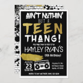 Aint Nuthin maar een Tiener Thang Hip Hop Verjaard Kaart (Voorkant / Achterkant)