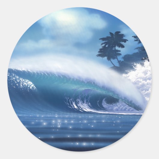 AIN'T TELLIN Surf Kunst van Steven Power Ronde Sticker (Voorkant)