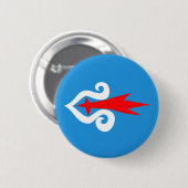 Ainu-mensen vlag ronde button 5,7 cm (Voorkant /achterkant)