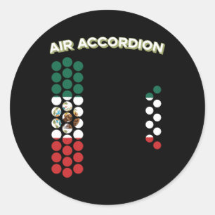 Air Accordion Mexico Flag Cinco de Mayo Music Gift Ronde Sticker