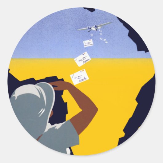 Air Afrique: L'Afrique Francaise Ronde Sticker (Voorkant)