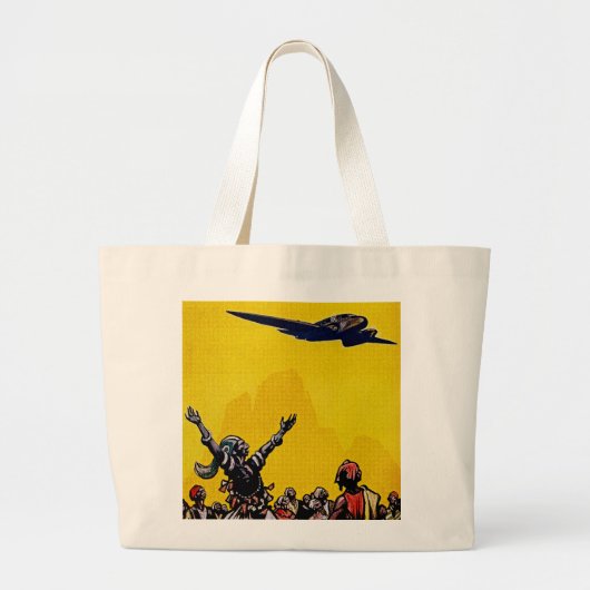 Air Afrique ~ Ligne de Bamako Grote Tote Bag (Voorkant)