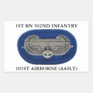 AIR ASSAULT BADGE OP 1/502 INFANTERIE OVALE STICKE RECHTHOEKIGE STICKER