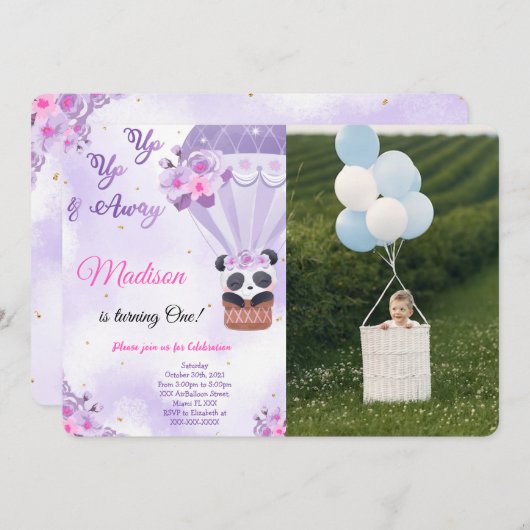 Air Ballon foto uitnodigingen (Voorkant / Achterkant)