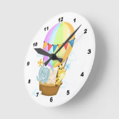 Air Balloon with Animals Nursery Wall Clock Ronde Klok (Hoek)