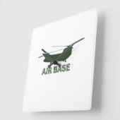 AIR BASE Graphic Clock Bold Militair geïnspireerd Vierkante Klok (Hoek)
