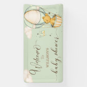 Air Blue Boy Teddy Bear Baby shower Welkom Spandoek (Verticaal)