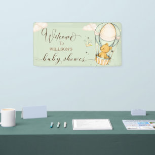 Air Blue Boy Teddy Bear Baby shower Welkom Spandoek