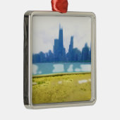 Air Brushed Chicago Metalen Ornament (Rechts)