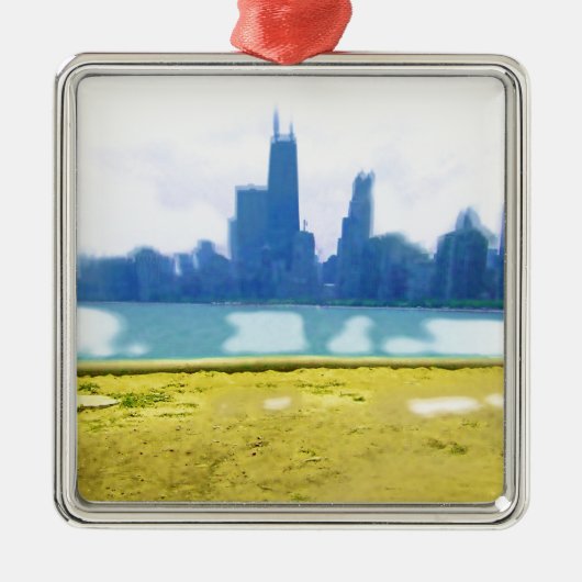 Air Brushed Chicago Metalen Ornament (Voorkant)