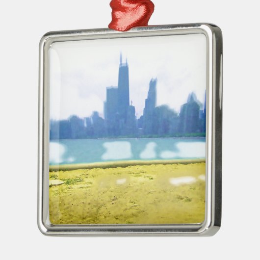 Air Brushed Chicago Metalen Ornament (Links)