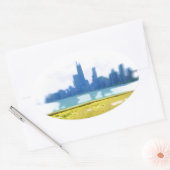 Air Brushed Chicago Ovale Sticker (Envelop)