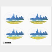 Air Brushed Chicago Ovale Sticker (Vel)