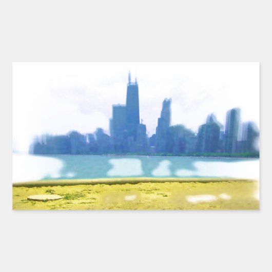 Air Brushed Chicago Rechthoekige Sticker (Voorkant)