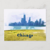 Air Brushed Chicago Skyline Briefkaart (Voorkant)