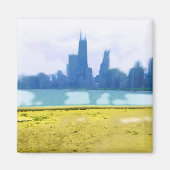 Air Brushed Chicago Skyline Magneet (Voorkant)