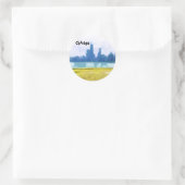 Air Brushed Chicago Skyline Ronde Sticker (Tas)