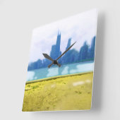 Air Brushed Chicago Skyline Vierkante Klok (Hoek)
